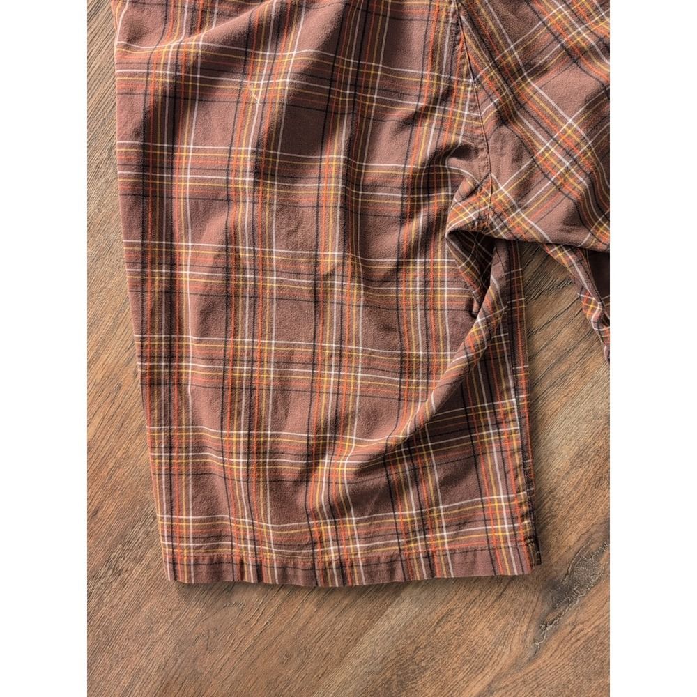 Ecko Unltd Men's Shorts Orange Brown Sz 36 Plaid Bermuda Cotton 11" Outdoor - Picture 16 of 16